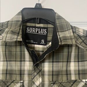 Surplus Raw Vintage Utility Plaid Shirt – Size Small